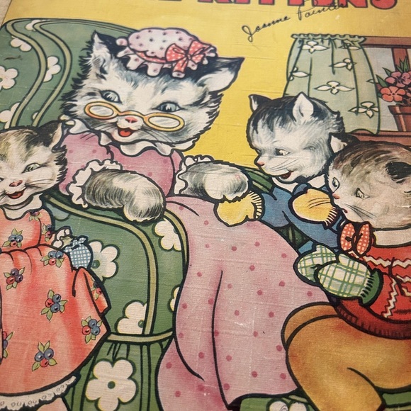 Vintage 1940s  'Three Little Kittens' Children's Book. Beautiful artwork! - Picture 2 of 7